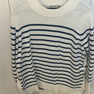Striped White and Blue Sweater - barely worn